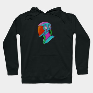 Helmet Cyberware Drawing Hoodie